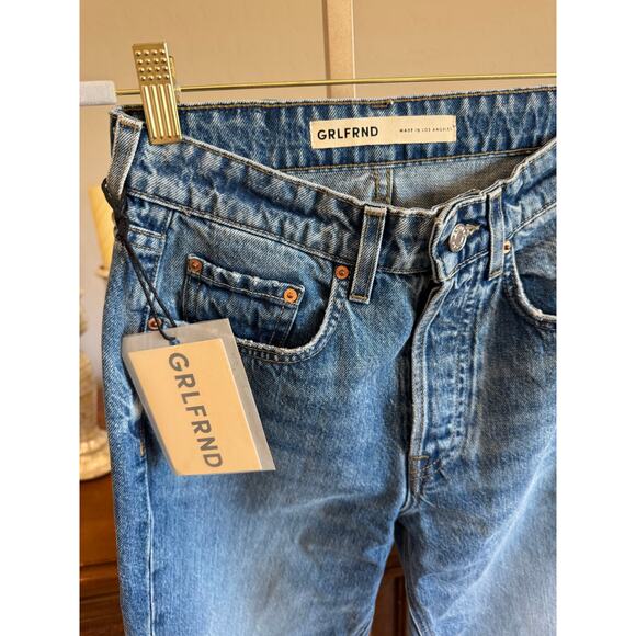 GRLFRND Karolina High Rise Straight Crop La Playa Jeans Size 25 NWT - Picture 4 of 10
